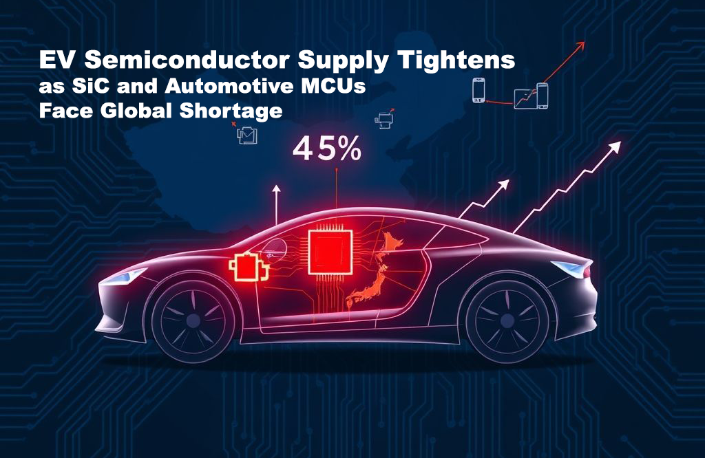 由於 SiC 和汽車 MCU 面臨全球短缺，電動車半導體供應趨緊